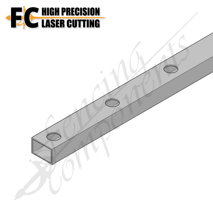 38x25mm Gal Punched Rail - 1.6mm (19OD - 100mm Centres)