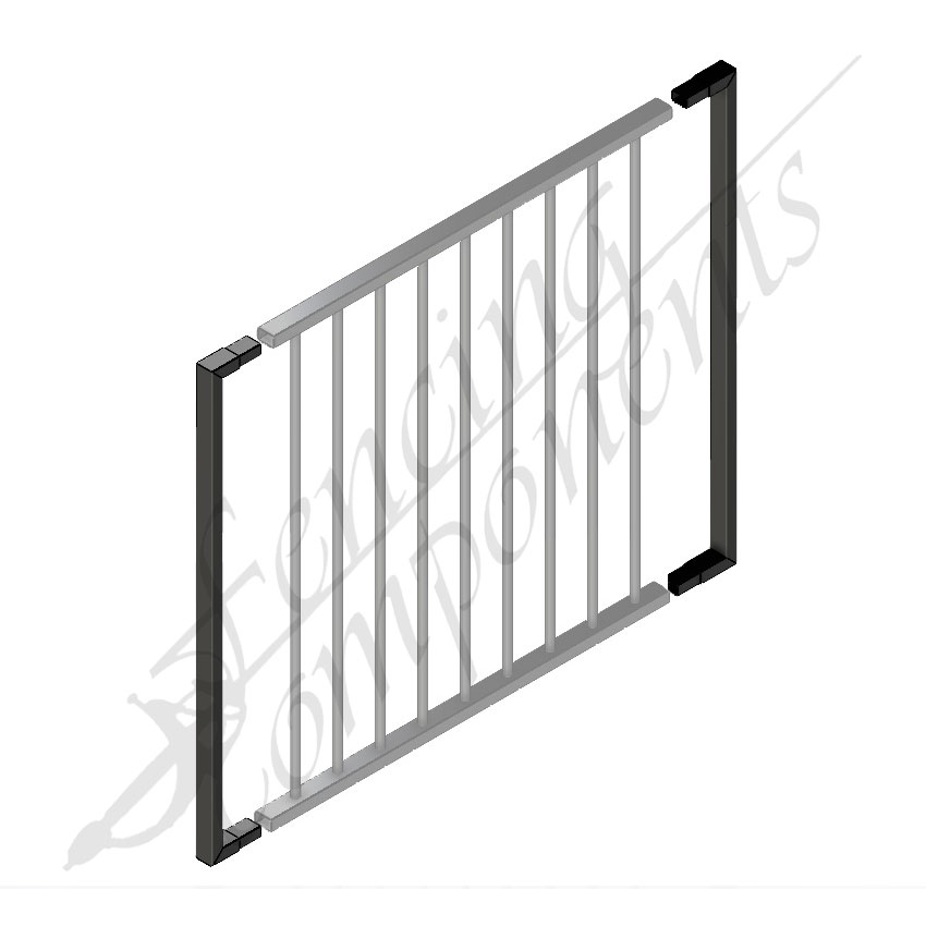 Aluminium Flat Top Gate Converter - Black [PAIR]