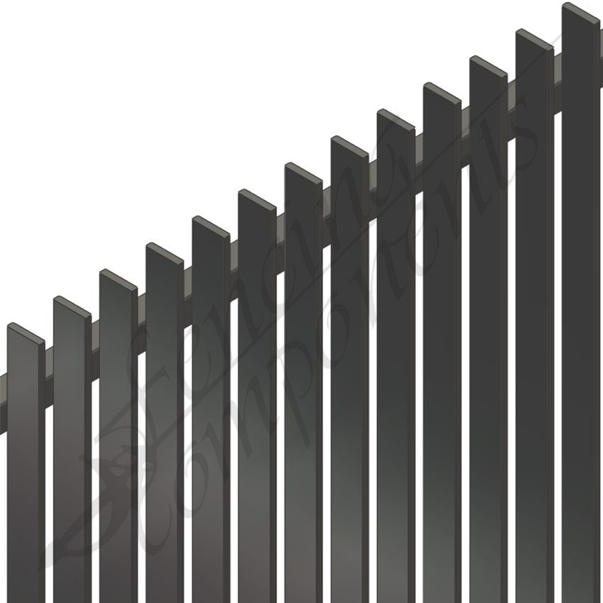 Aluminium Slat 50 Blade Fence Panel - 2250W x 1200H - Monument