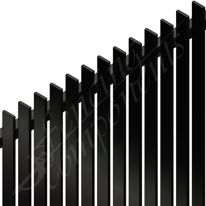 Aluminium Slat 50 Blade Fence Panel - 2250W x 1500H - Black