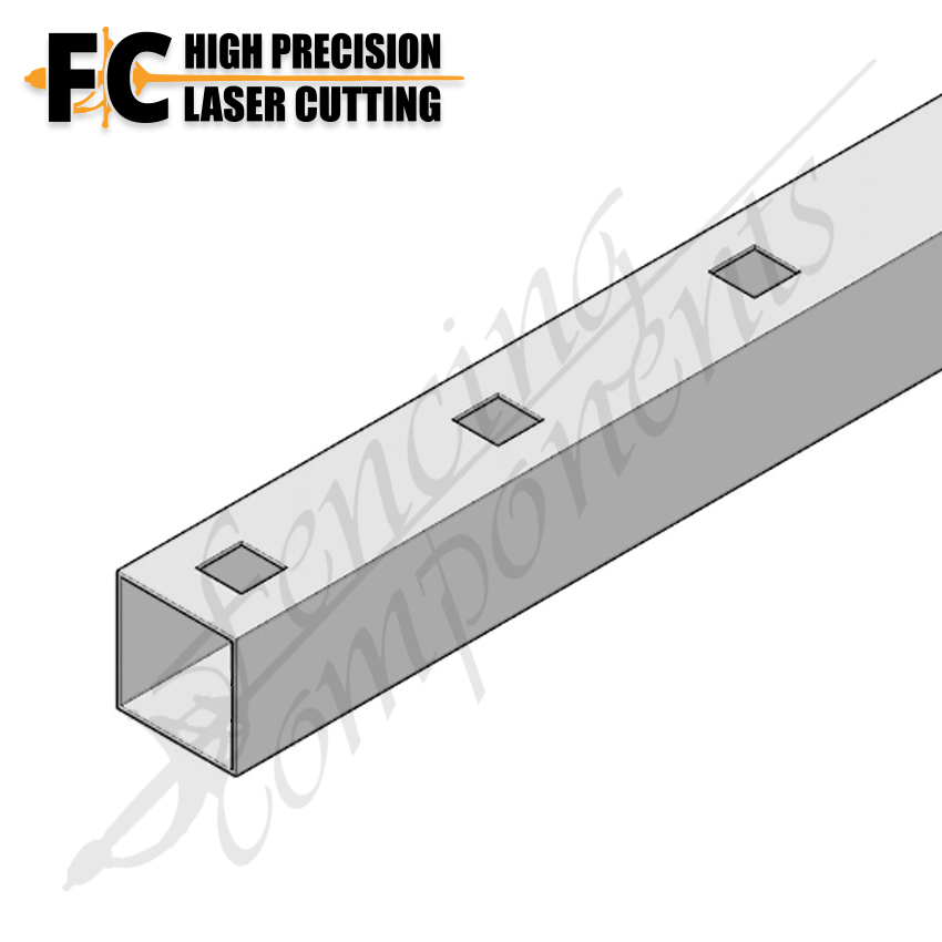 65x65mm Aluminium Punched Rail - 25SQ