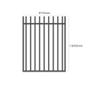 Clearance Item - Aluminium Deco Level ROD TOP Gate 970W x 1.2H (Monument/ Gunmetal Grey/ Monolith)