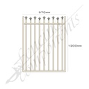 Clearance Item - Aluminium Deco HI-LO SPEAR Gate 970W x 1.2H (Primrose/ Domain)