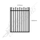 Clearance Item - Aluminium Deco HI-LO SPEAR Gate 970W x 1.2H (Black)