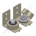 Italian Ball Bearing Lift-Master Hinges w/angle bracket - 68mm Diameter [PAIR]