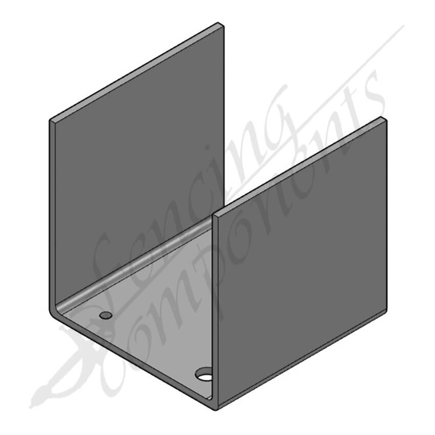 U Bracket for 100x100 post Galvanised steel (fits inside SHS)