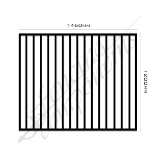 Aluminium FLAT TOP Gate 1.46W x 1.2H (Satin Black)