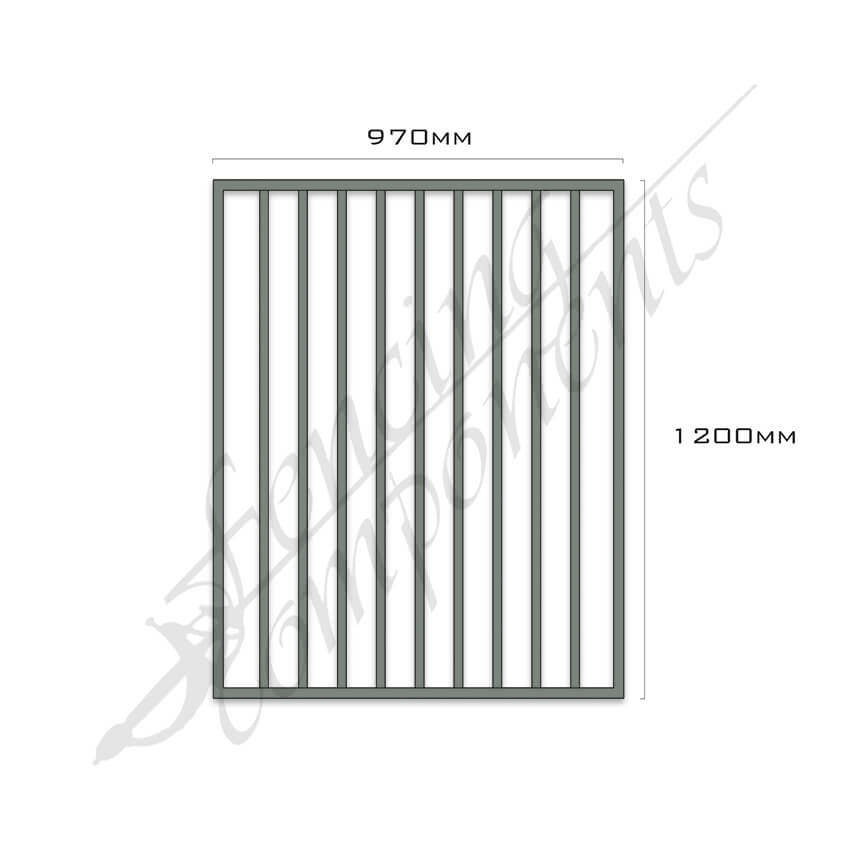 Aluminium Pool Certified FLAT TOP Gate 970W x 1.2H (Grey Ridge/ Woodland Grey/ Slate Grey)