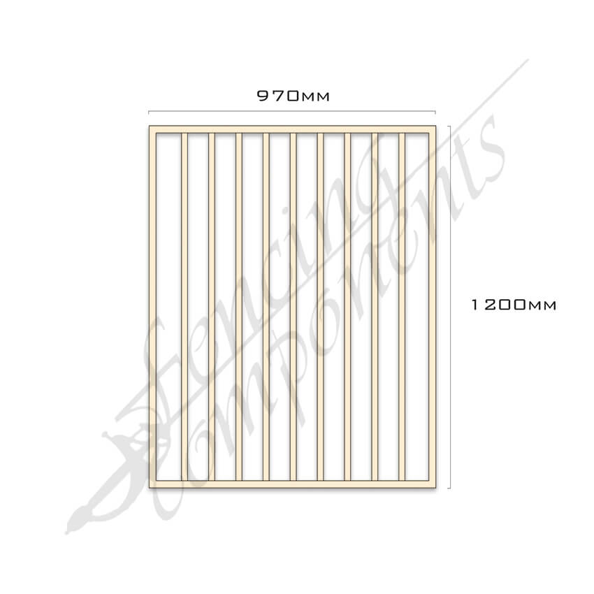 Aluminium Pool Certified FLAT TOP Gate 970W x 1.2H (Primrose/ Domain)