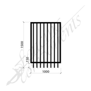 PEDESTRIAN FLAT TOP SECURITY DET GATE 1.0mW x 1.5mH (Black) (Gap 90, CD115, 40x40 Rail, 25x25 Vertical)