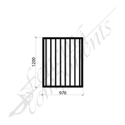 [FPSBLK-GP-G-9712] PEDESTRIAN FLAT TOP SECURITY DET GATE 0.97mW x1.2mH (Black) (Gap 90, CD115, 40x40 Rail, 25x25 Vertical)