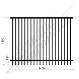 [FPSBLK-GP-2418] PEDESTRIAN POOL SPEC SECURITY DET PANEL 2.4mW x 1.8mH (Black) (Gap 90, CD115, 40x40 Rail, 25x25 Vertical)