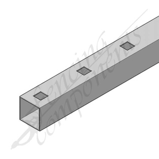 65x65mm Gal Punched Rail - 2mm (25SQ - 140mm Centres - 7320mm)(Single)