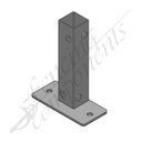 Post Bracket Internal for 50x50x1.6 SIDE MOUNTED / 137x65x5 Baseplate (#8020B)