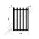 Security Gate MED DET Steel Black 1.8H x 1.2W (CD115mm)(65x65frame)