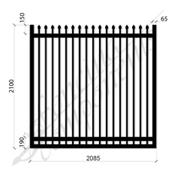 [SPG2121MEDBLK] Security Gate MED DET Steel Black 2.1H x 2.085W (CD115mm)(65x65frame)