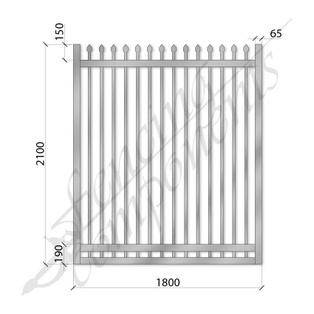 Steel Security Crimp Top Gate - No Colour (2100H x 1800W)