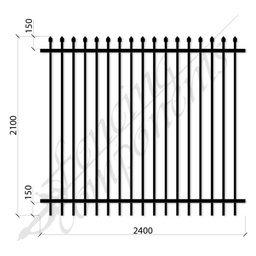 [SP2421LDBLK] Steel Security Panel Crimp Top LD 2.1H x 2.4W (Gap 110, CD135) - Black