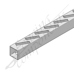 [AP50506020-6516-5OVL-SP-L] 50x50 Punched Rail to Fit 65x16 Louvre - 6M 2.0MM 5MM Overlap *Left Side*