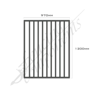 Aluminium Pool Certified FLAT TOP Gate 970W x 1.2H (Monument/ Gunmetal Grey/ Monolith)