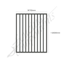 [FPAMON-G-9712] Aluminium Pool Certified FLAT TOP Gate 970W x 1.2H (Monument/ Gunmetal Grey/ Monolith)