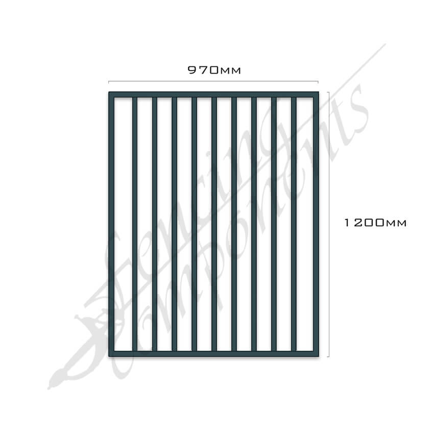 Aluminium Pool Certified FLAT TOP Gate 970W x 1.2H (Ironstone/ Blue Rock/ Iron Grey)