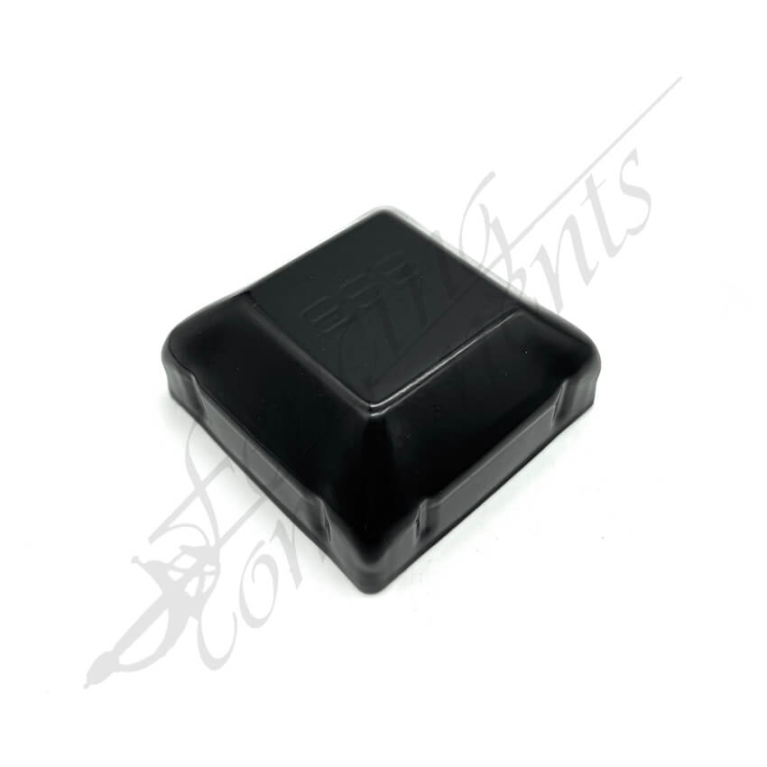 50x50mm Steel Square Cap Pre-Gal 1.2mm thick (Black)