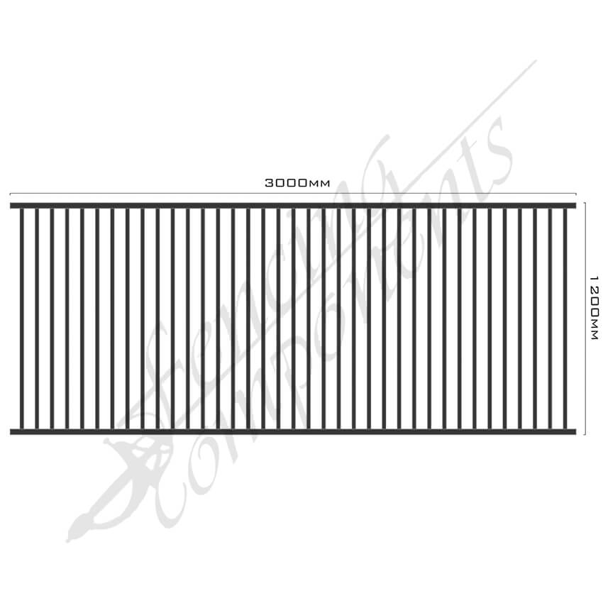 Aluminium Fence Pool Panel CERTIFIED FLAT TOP 3.0W x 1.2H (Grey Ridge/ Woodland Grey/ Slate Grey) 70mm Gap