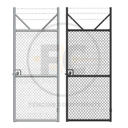 [Cus-Chainwire-Barbed] Chainwire Swing Gate w/ Barbed Wire - Custom Size