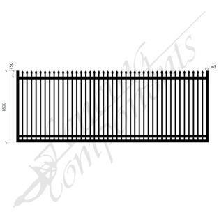 Security Sliding Gate Steel 1.8H x 4W - Satin Black