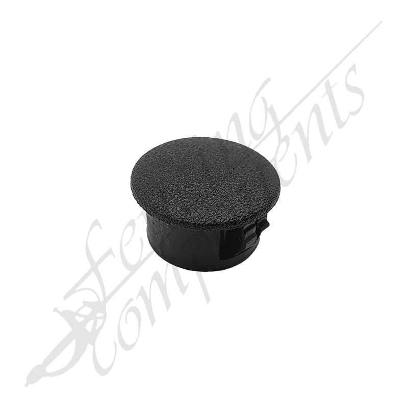 Round Plastic Plug - 16mm Flat (Black)