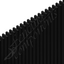 Aluminium Slat 65 Blade Fence Panel - 2400W x 900H - Satin Black