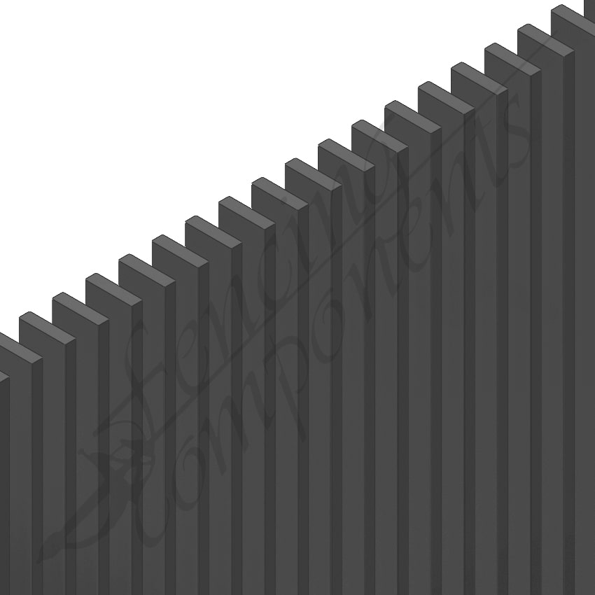 Aluminium Slat 65 Blade Fence Panel - 2400W x 1200H - Monument