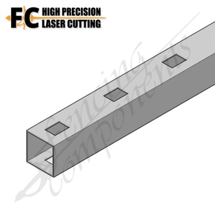 65x65mm Gal Punched Rail - 2mm (25x40 - 135mm Centres - 7800mm)(Double Raked)