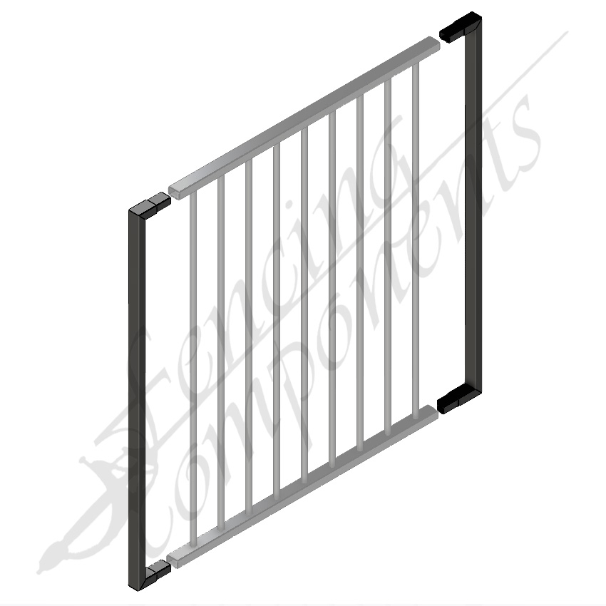 Flat Top Aluminium Panel to Gate Kit Converter 1200H - Black [PAIR]