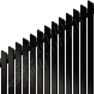 Aluminium Slat 50 Blade Fence Panel - 2400W x 1800H - Black