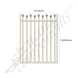 [CLEAR-FPAPRI-HL-G-9712] Clearance Item - Aluminium Deco HI-LO SPEAR Gate 970W x 1.2H (Primrose/ Domain)