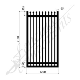 [CLEAR-SPG1221MEDBLK] Clearance Item - Security Gate MED DET Steel Black 2.1H x 1.2W (CD115mm)(65x65frame)