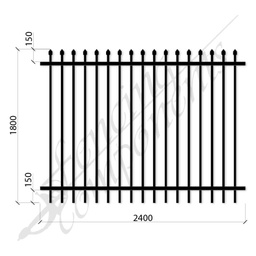 [CLEAR-SP2418] Clearance Item F2 - Steel Security Panel Crimp Top 1.8H x 2.4W