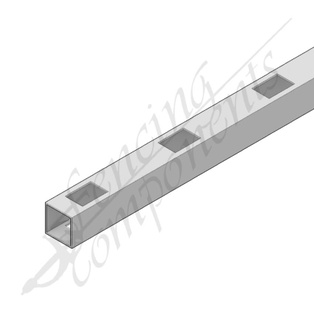 40x40mm Gal Punched Rail - 1.6mm (25x40 - 135mm Centres - 7800mm Laser)(Double Raked)