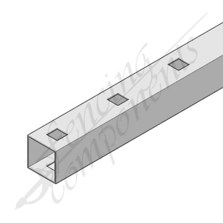 75x75mm Gal Punched Rail - 2mm (25SQ - 135mm Centres - 7800mm Laser)