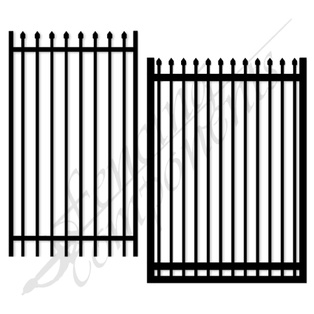 Steel Security Crimp Top Gate - Satin Black