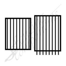 Steel Security Flat Top Pedestrian Gate (Gap 90, CD115) DET SCHOOL SPEC - Zinc Primer HD - Satin Black