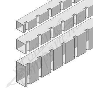 Aluminium Punched - 65x16mm Slotted Blade (50mm Gap)