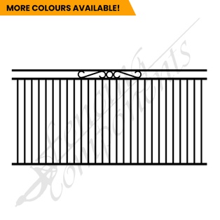 Aluminium Deco Ring & Scroll Fence Panel