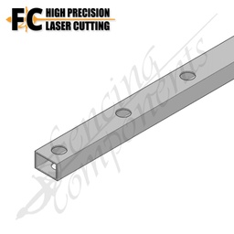 38x25mm Gal Punched Rail - 1.6mm (19OD - 100mm Centres)