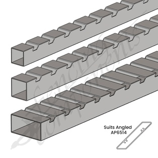 Aluminium Punched - 65x14mm Slotted Angled Blade (50mm Gap)